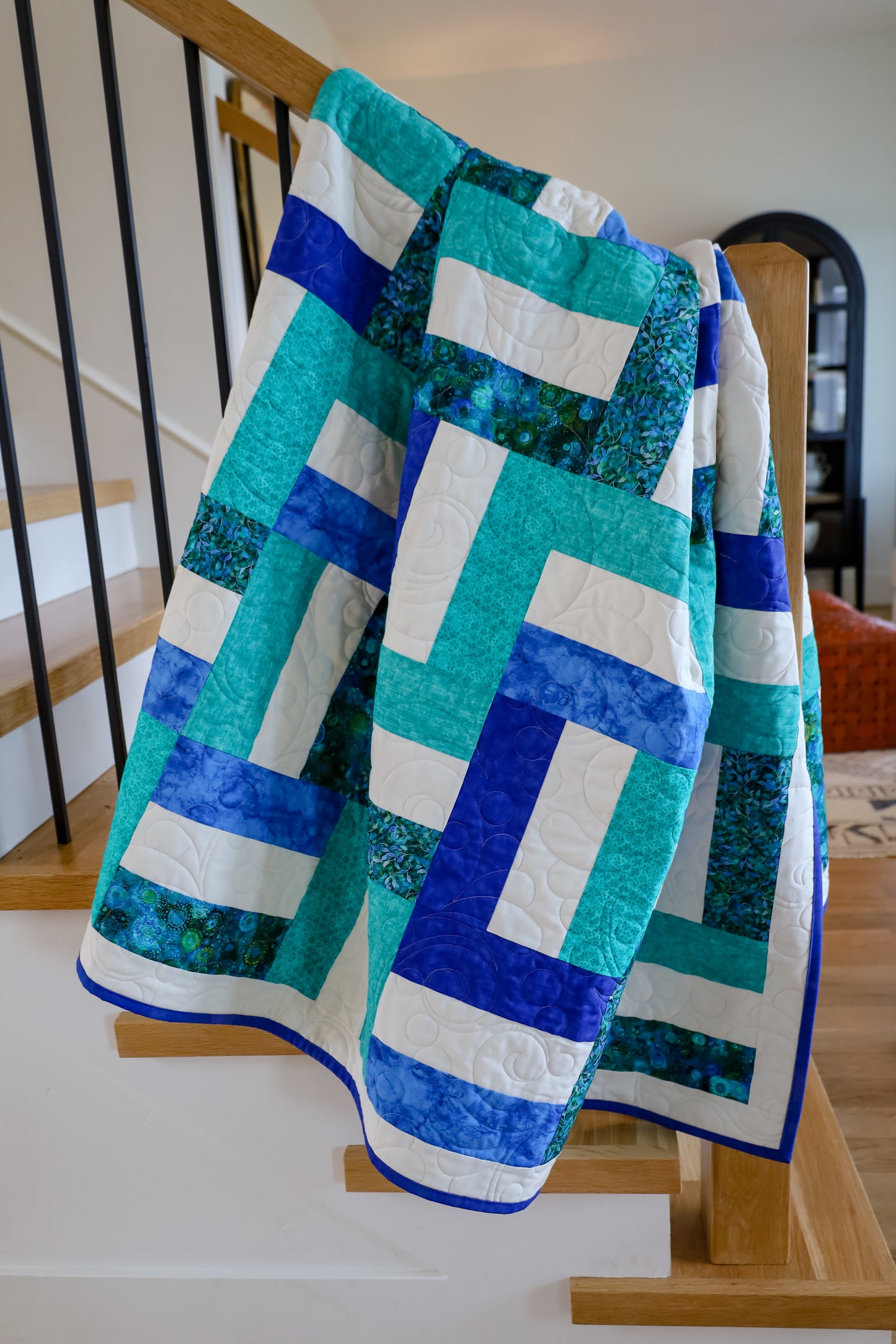 Picket Fences Breezy Blues  Pre-Cut Ready-To-Sew Quilt Kit