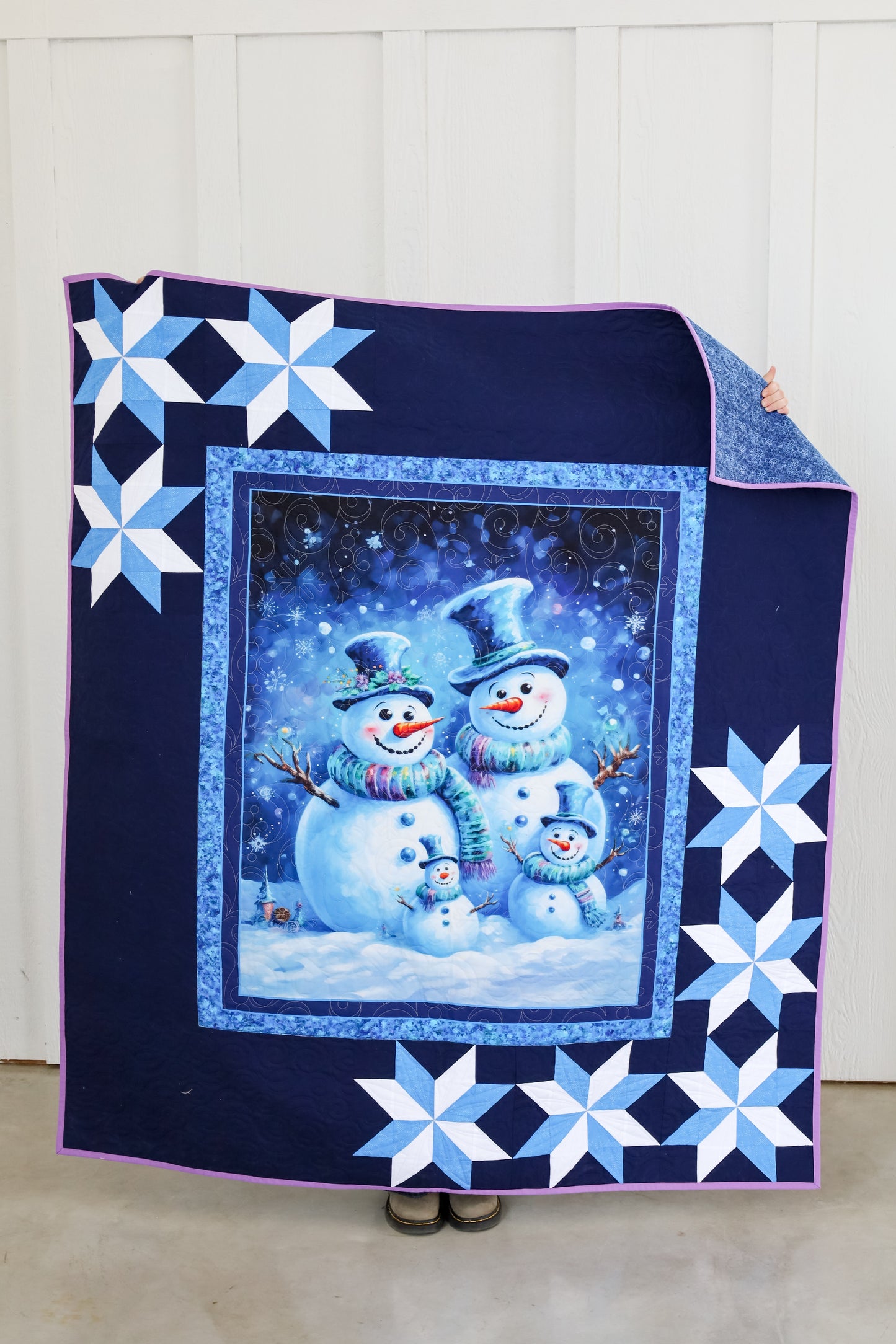 Snow Much Fun Pre Cut Ready to Sew Quilt Kit includes Backing