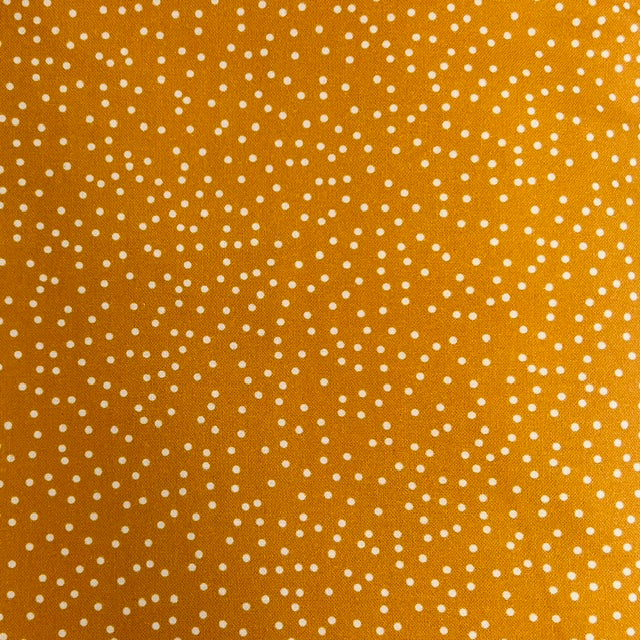 END OF BOLT 905 White Polka Dots on Mustard Yellow Background 100% cotton quilting fabric