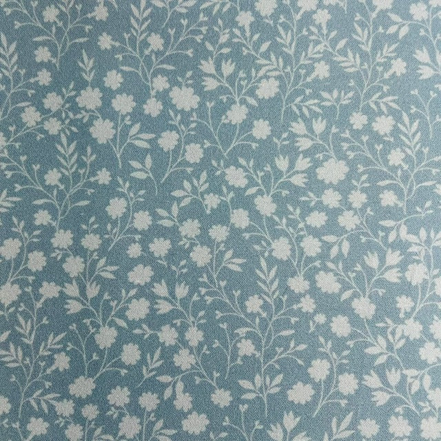 END OF BOLT 907 Light Blue Flowers on Blue Background 100% cotton quilting fabric