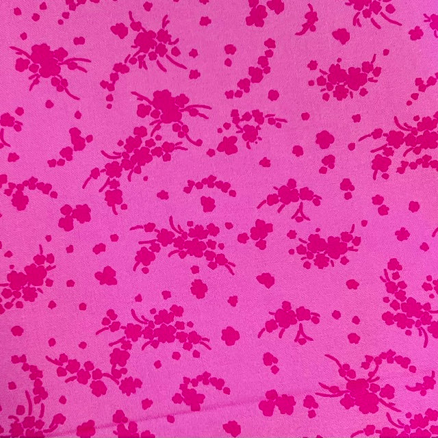 END OF BOLT 1058 My Fabric Addiction Pink Flowers on Pink background 100% cotton quilting fabric