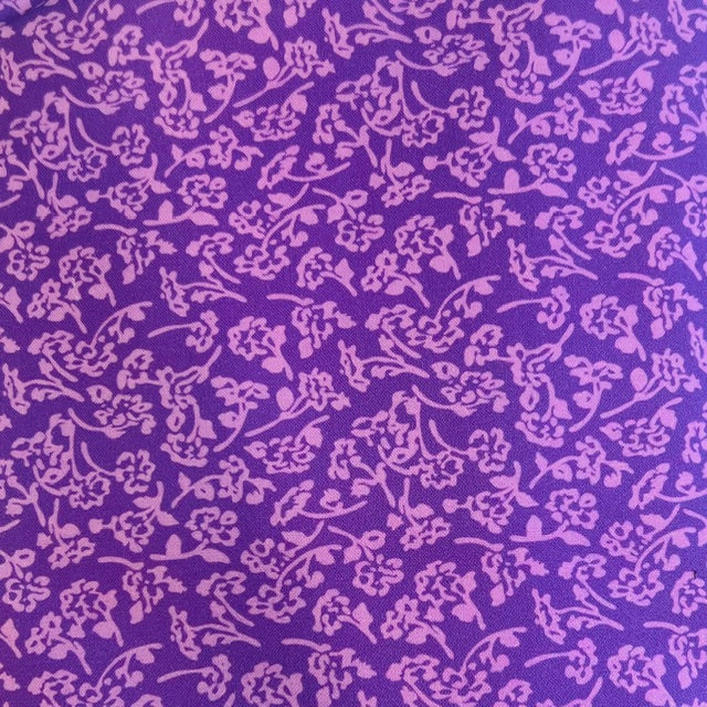 END OF BOLT 1062 My Fabric Addiction Lilac Petal Whirl on Purple background 100% cotton quilting fabric