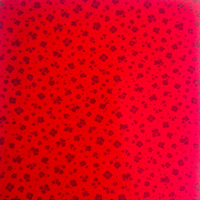 END OF BOLT 1101 My Fabric Addiction Red Flowers on Red background 100% cotton quilting fabric