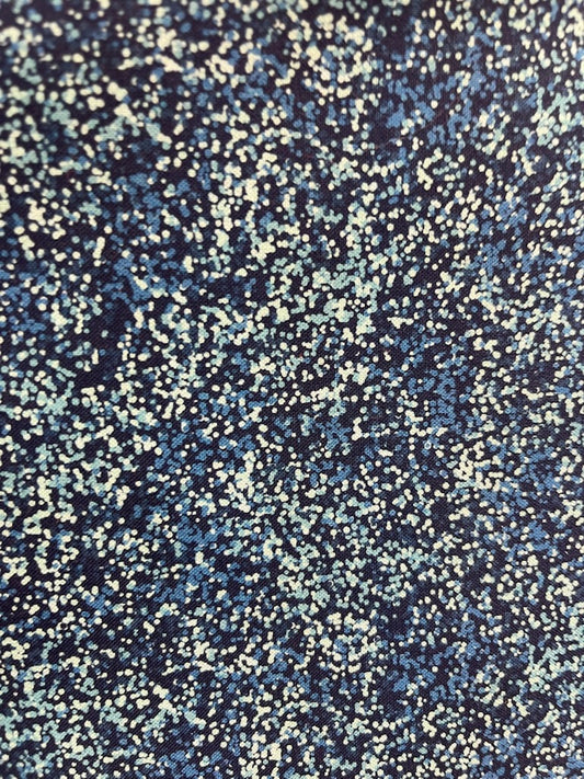 Quilt Fabric BY THE YARD Sale Closeout Bargain Clearance Blue and Teal Speckled background Basic 100% cotton quilting fabric