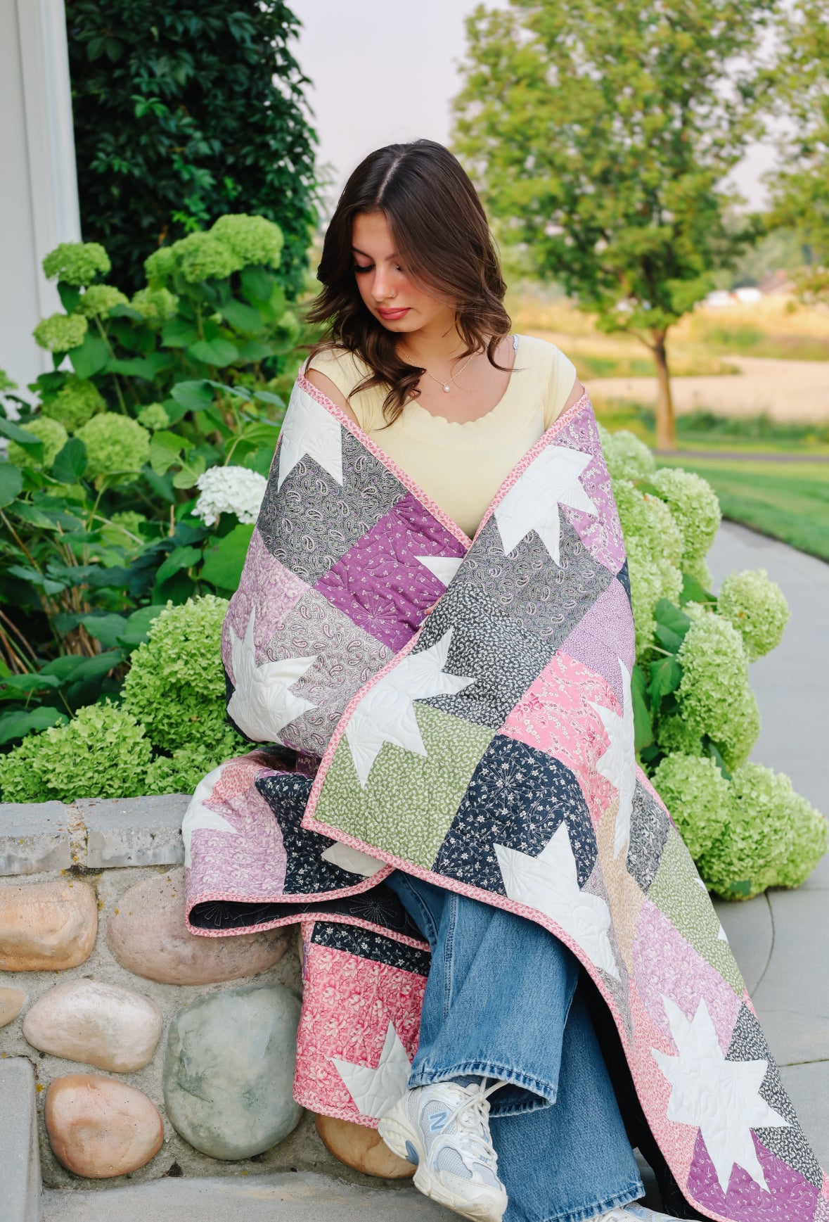 Star Pop II Sew-Ready Quilt Kit Featuring Good Night Irene Moda Fabric
