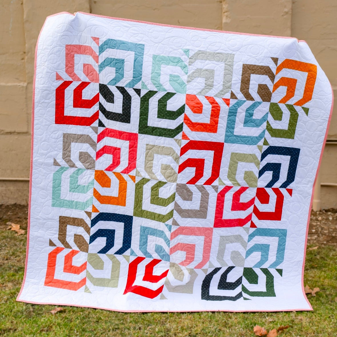 Kaleidoscope Sew-Ready Quilt Kit featuring Moda Magic Dot fabric