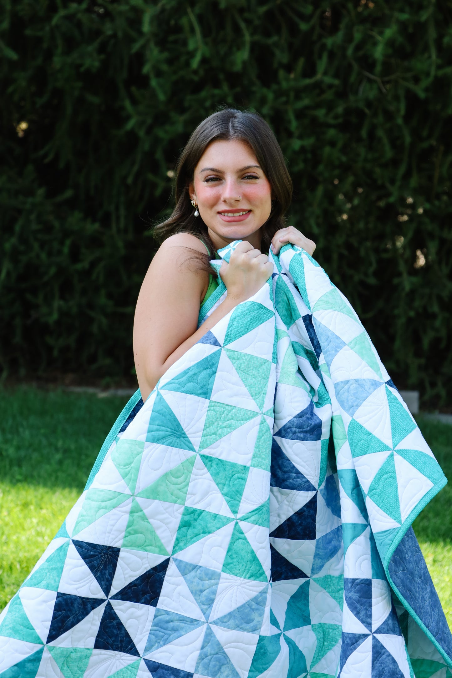 Pinwheel Perfection Blues  Sew-Ready Quilt Kit Featuring Gorgeous Riley Blake Shabby Basics Line