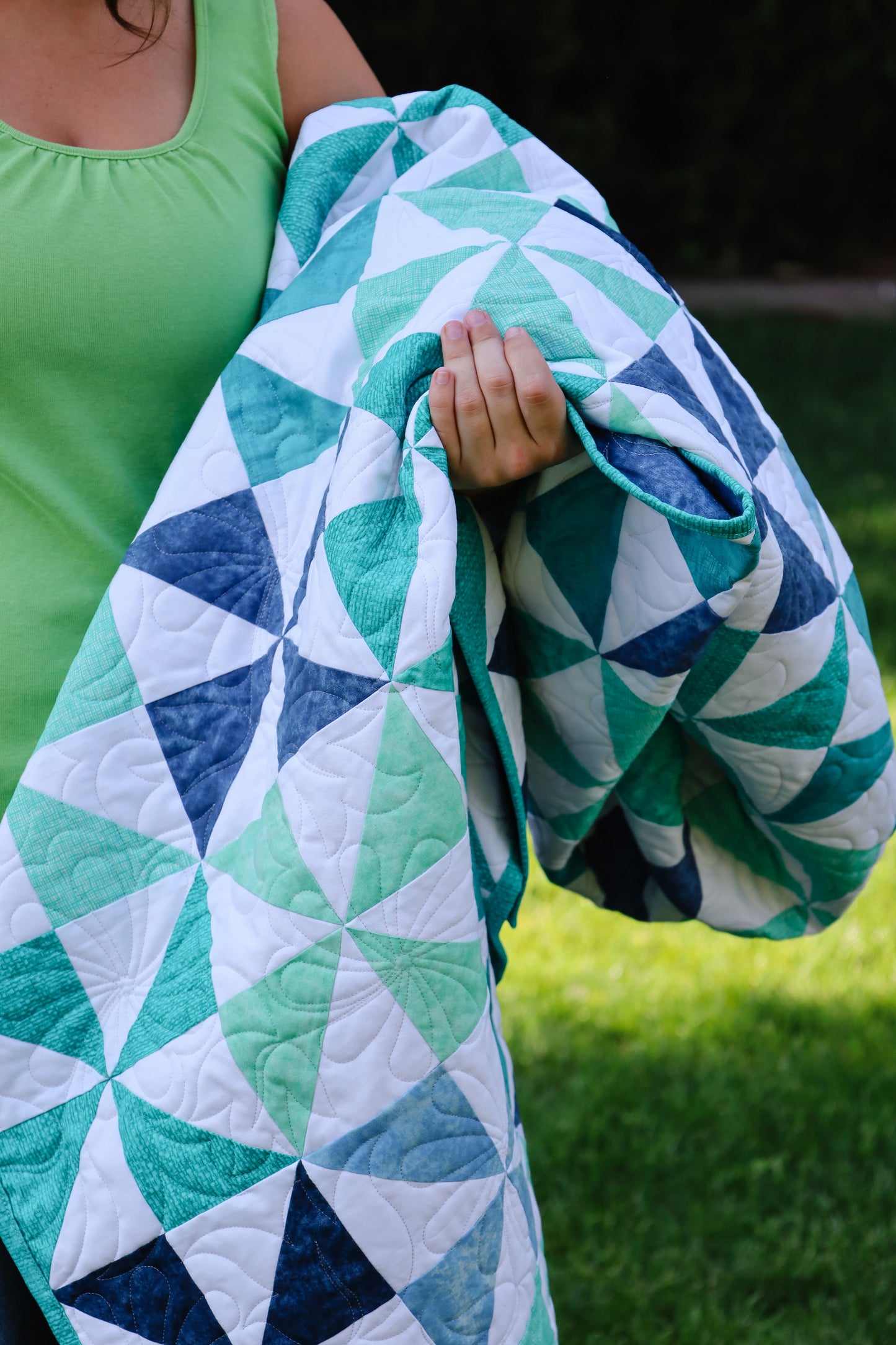 Pinwheel Perfection Blues  Sew-Ready Quilt Kit Featuring Gorgeous Riley Blake Shabby Basics Line