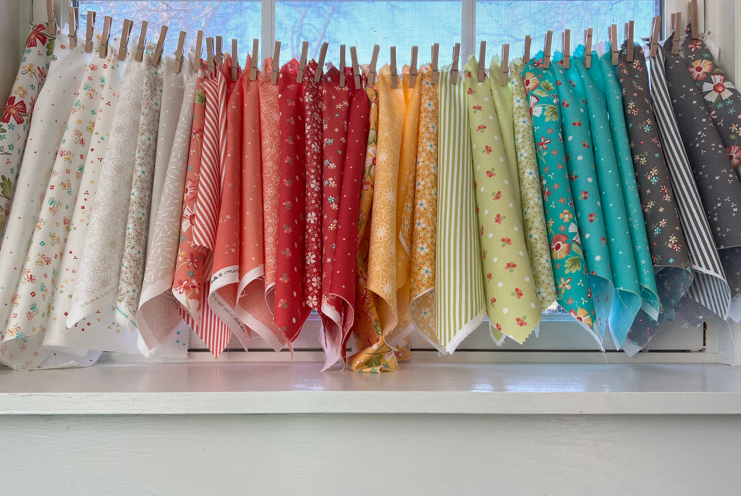 In The Garden Jelly Roll® 29230JR Moda Precuts 100% cotton fabric quilt strips by Corey Yoder