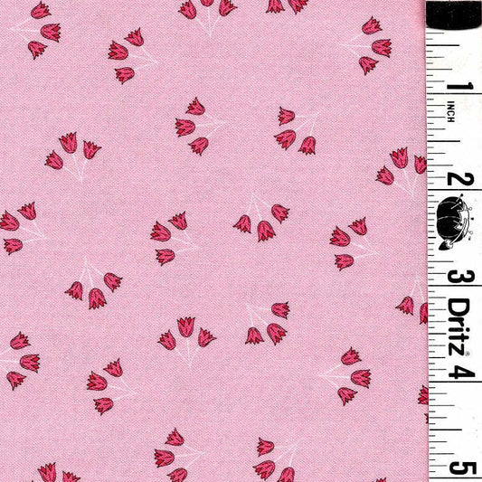 5-Yard Continuous Fabric Cuts Little Flowers on Light Pink– Endless Possibilities!