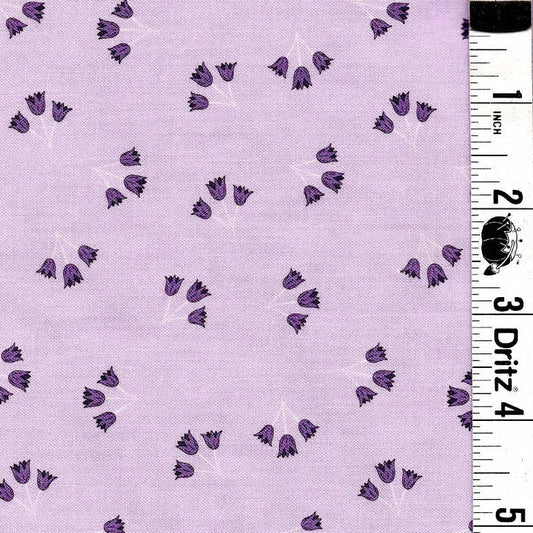 END OF BOLT 1020 My Fabric Addiction Purple Flowers on Purple Background 100% cotton quilting fabric