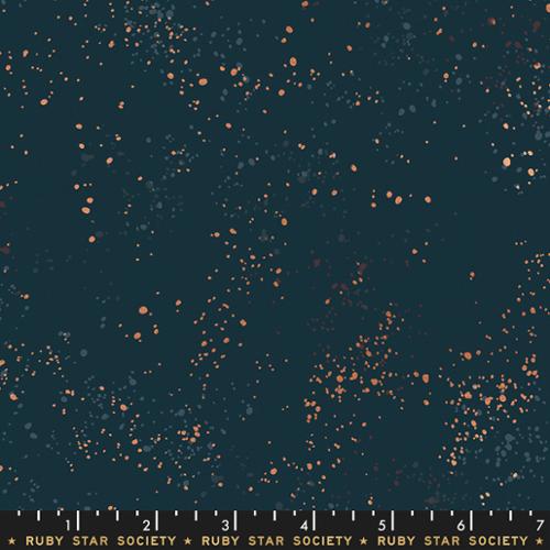 Speckled Metallic Teal Navy RS5027 55M Ruby Star  Moda Fabric By The Yard