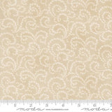 5-Yard Continuous Fabric Cuts Moda Porcelain Swirls on Tan– Endless Possibilities!