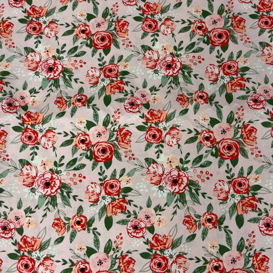 Backing for Manchester Quilt, Light Pink Floral, 4 yards