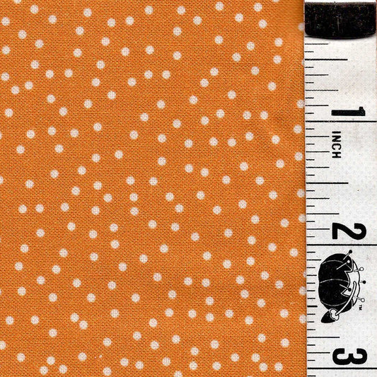 5-Yard Continuous Fabric Cuts White Polkadot on Mustard Yellow– Endless Possibilities!