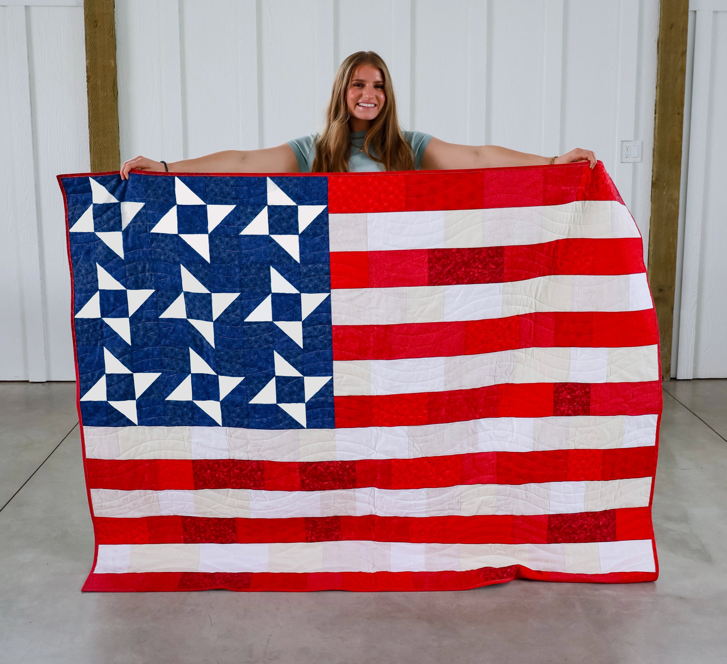 Old Glory Pre-Cut Ready-To-Sew Quilt Kit (Includes Backing!)