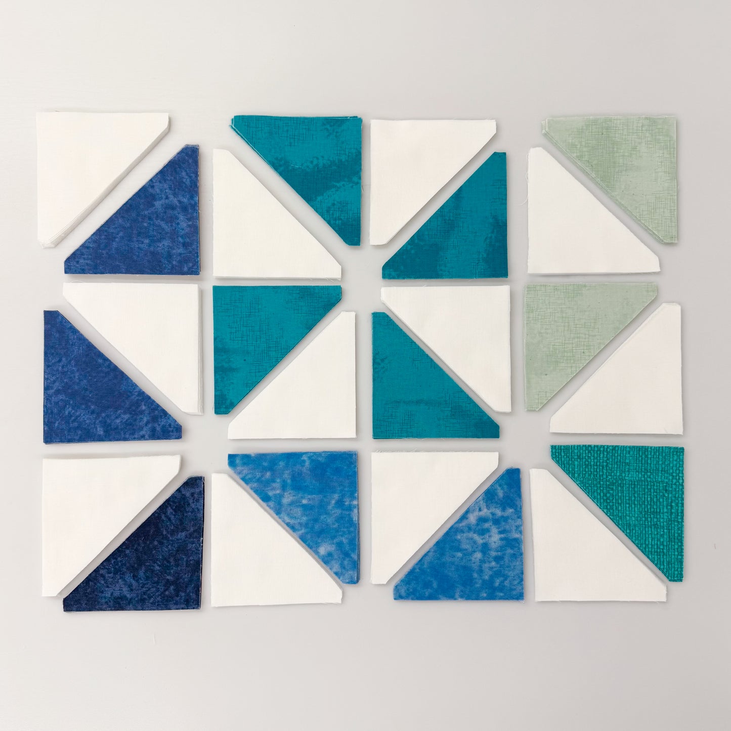 Pinwheel Perfection Blues  Sew-Ready Quilt Kit Featuring Gorgeous Riley Blake Shabby Basics Line