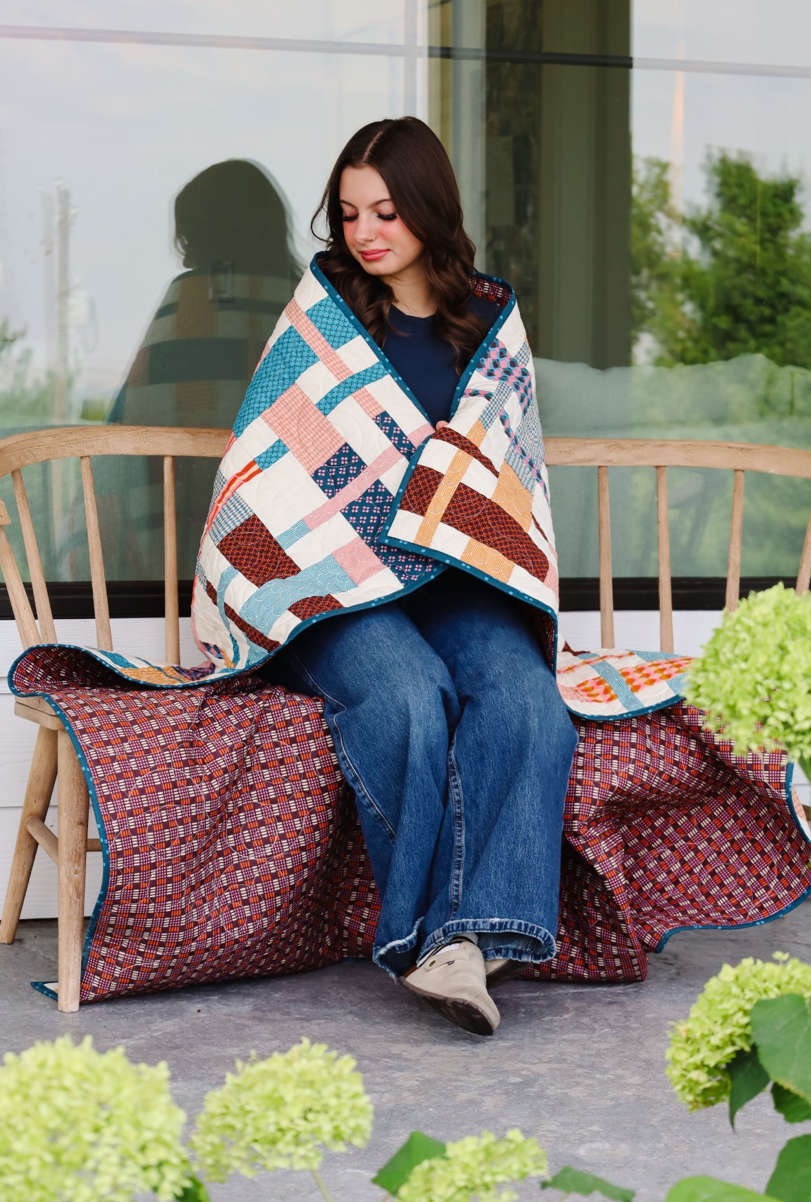 Plaidy Cake Pre-Cut Ready-to-Sew Quilt Kit Featuring Ruby Star Geometry