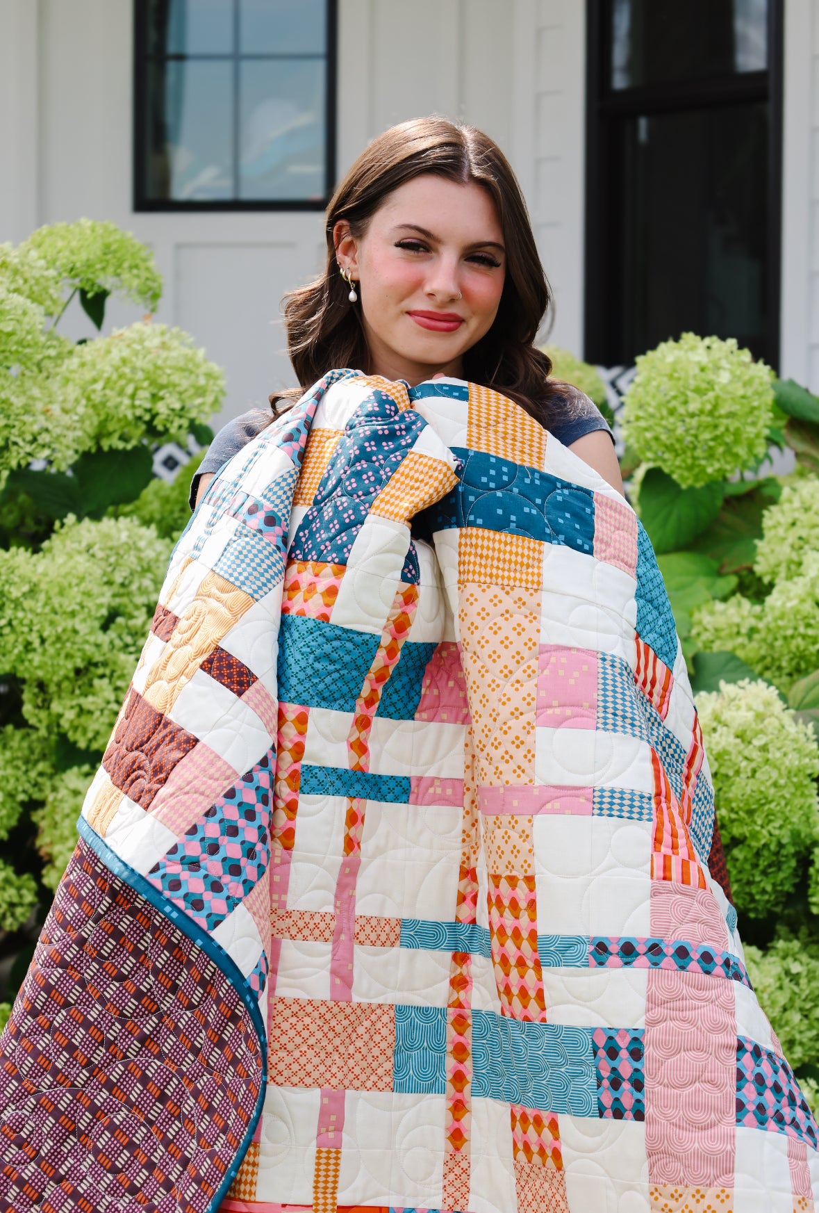 Plaidy Cake Pre-Cut Ready-to-Sew Quilt Kit Featuring Ruby Star Geometry