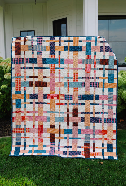 Plaidy Cake Pre-Cut Ready-to-Sew Quilt Kit Featuring Ruby Star Geometry