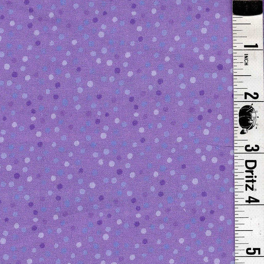 END OF BOLT 1004 My Fabric Addiction Shades of Purple Polka Dots on Purple Background 100% cotton quilting fabric