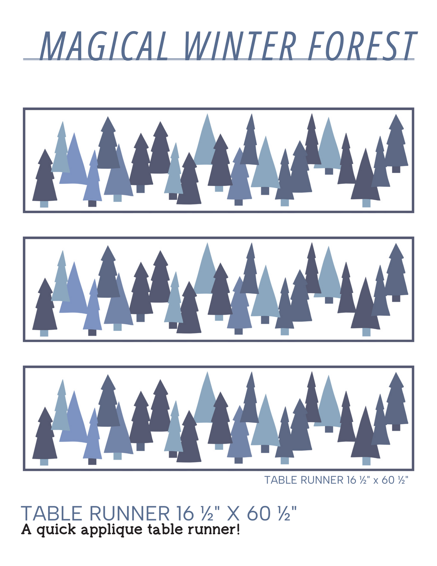 Magical Winter Forest Digital Table Runner Pattern