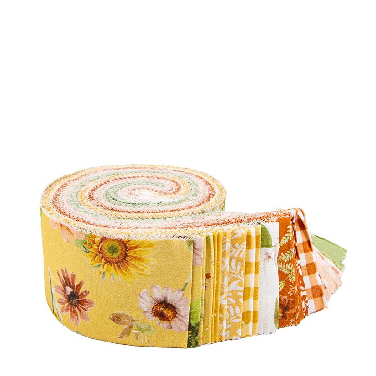 Sunflower Whispers Rolie Polie 40 piece 2.5-inch Strips Jelly Roll Riley Blake Designs RP-16670-40 quilt fabric by Lisa Audit
