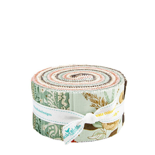 Morning Latte 40 piece 2.5-inch Strips Jelly Roll Riley Blake Designs RP-16920-40 by The Sandy Gervais