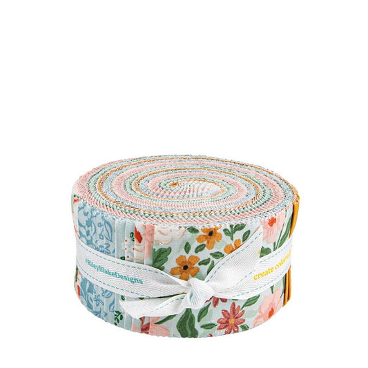 Sweet Cotton Tales Rolie Polie 40 piece 2.5-inch Strips Jelly Roll Riley Blake Designs RP-17310-40 quilt fabric by Cayla Naylor