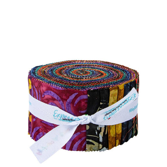 Riley Blake Batiks Kinetic Energy 40 piece 2.5-inch Strips Jelly Roll RP-23424-40