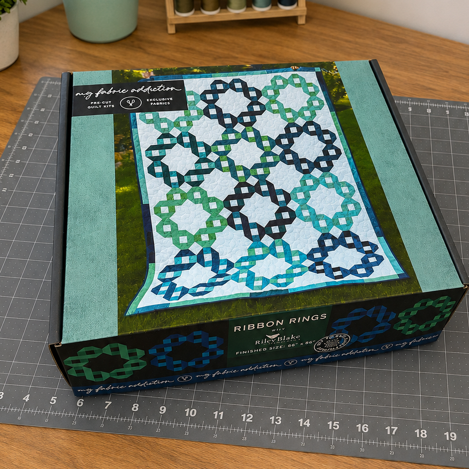 Ribbon Rings  Precut Sew-Ready Quilt Kit Featuring Riley Blake Basics