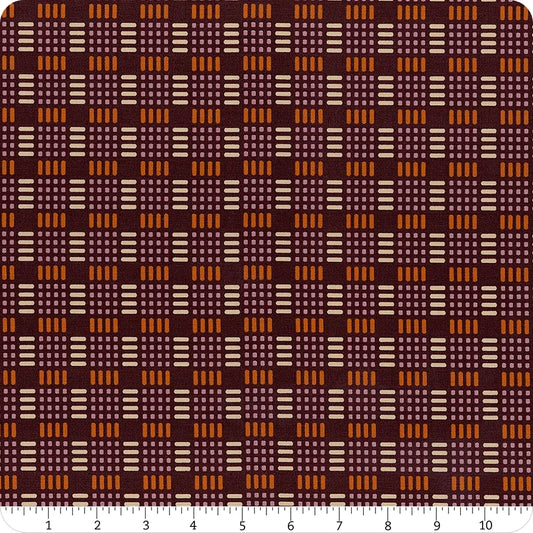 Geometry Parallel Eggplant backing by Ruby Star for Plaidy Cakes quilt, 4 yards