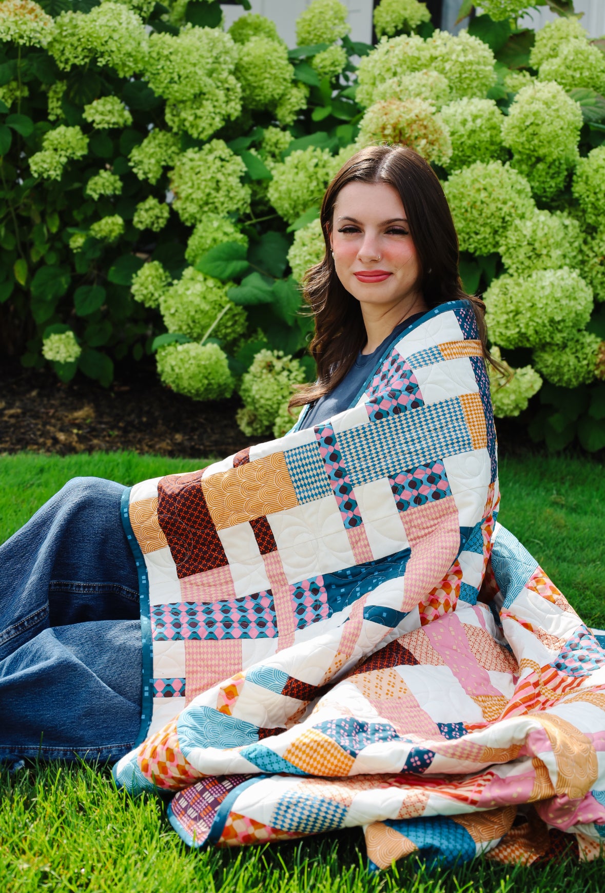 Plaidy Cake Pre-Cut Ready-to-Sew Quilt Kit Featuring Ruby Star Geometry