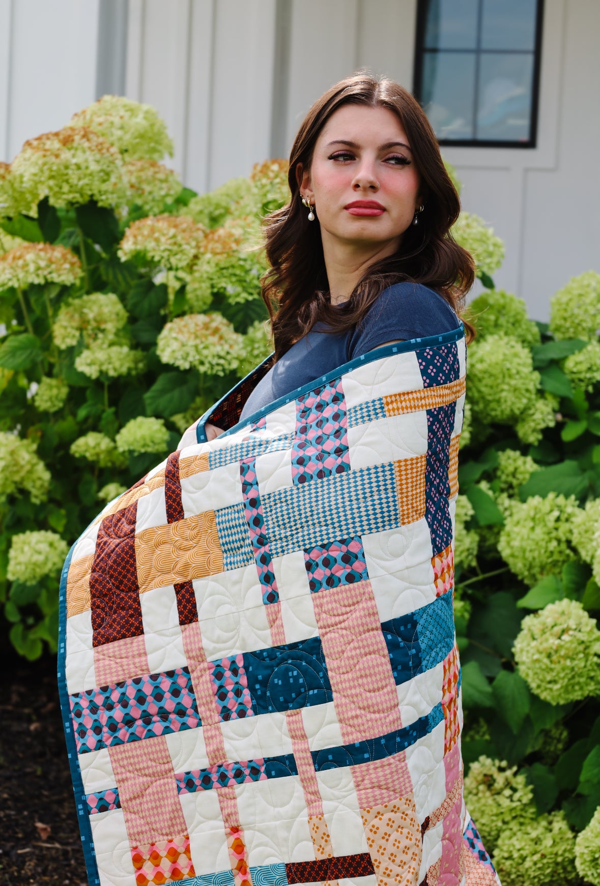 Plaidy Cake Pre-Cut Ready-to-Sew Quilt Kit Featuring Ruby Star Geometry