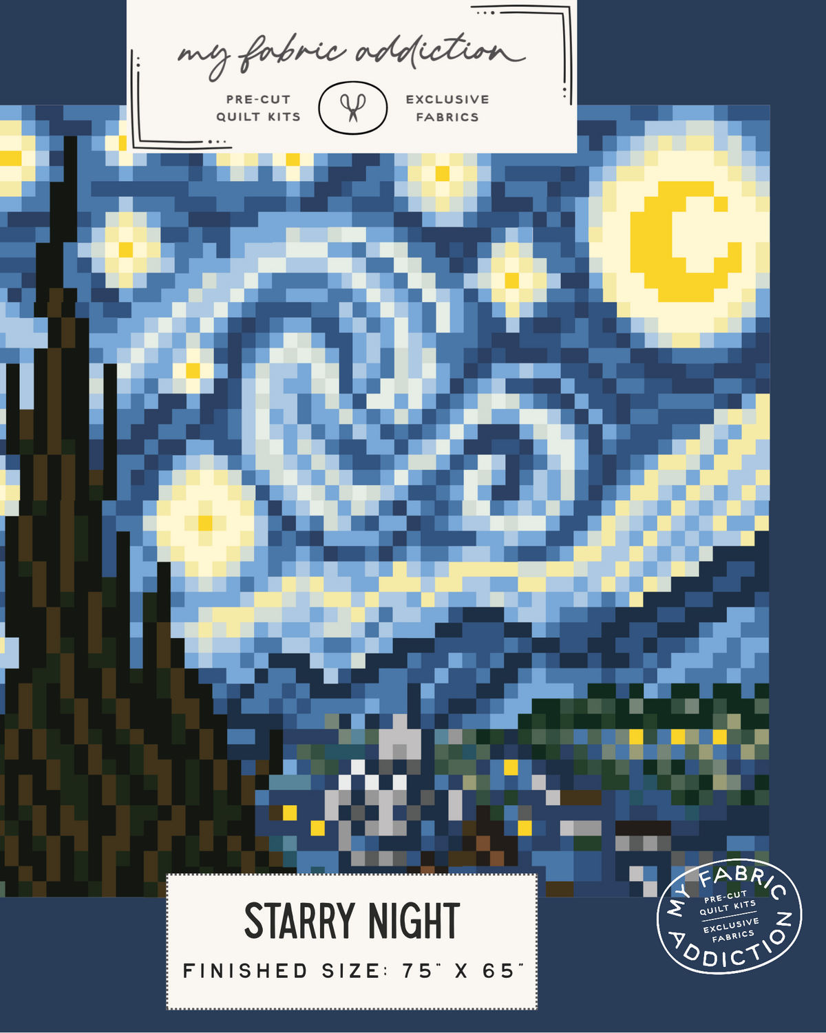 Starry Night Pixel Quilt Pattern