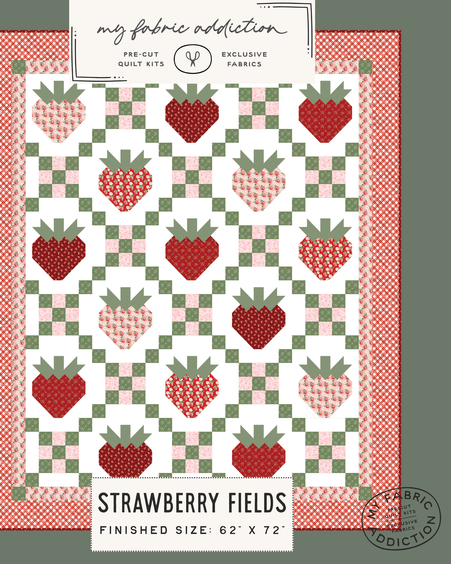 Strawberry Fields Digital Quilt Pattern