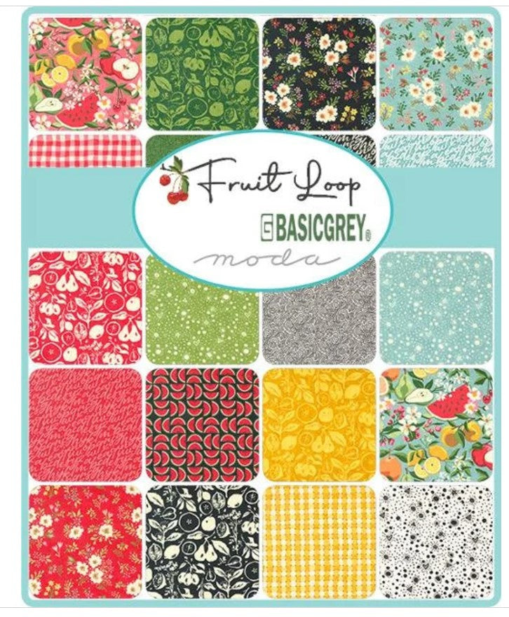 Fruit Loop AB 30 skus 30730AB Moda Precuts Fat Quarter Bundle 100% cotton fabric quilt by Moda Fabrics Basic Grey