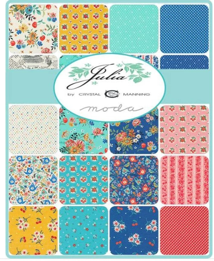 Julia Jelly Roll® 11920JR Moda Precuts Jelly Roll 100% cotton fabric quilt strips by Crystal Manning