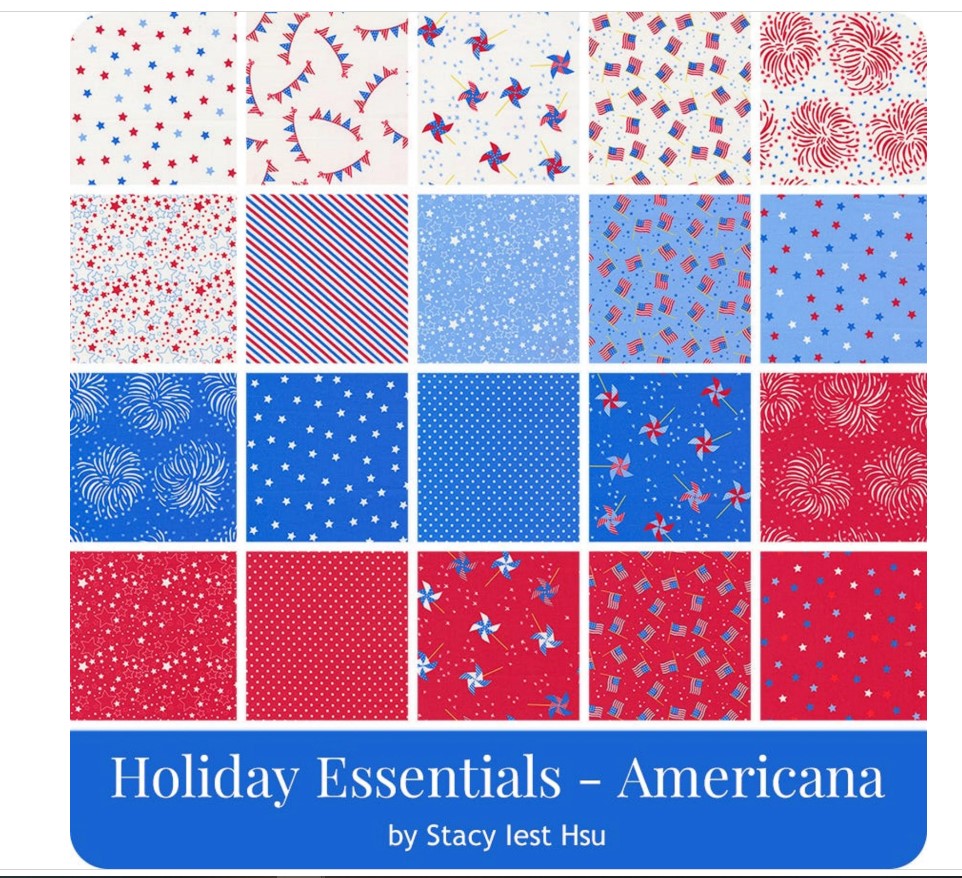 Holiday Americana Stacy Iest Hsu  pre cut Layer Cake 10 " squares fabric quilt  Moda Fabric 20760LC