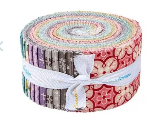 Piece & Plenty 2 1/2" Rolie Polie  by Riley Blake Designs Lori Holt 100% cotton fabric quilt strips  RP-15870-40  Jelly roll