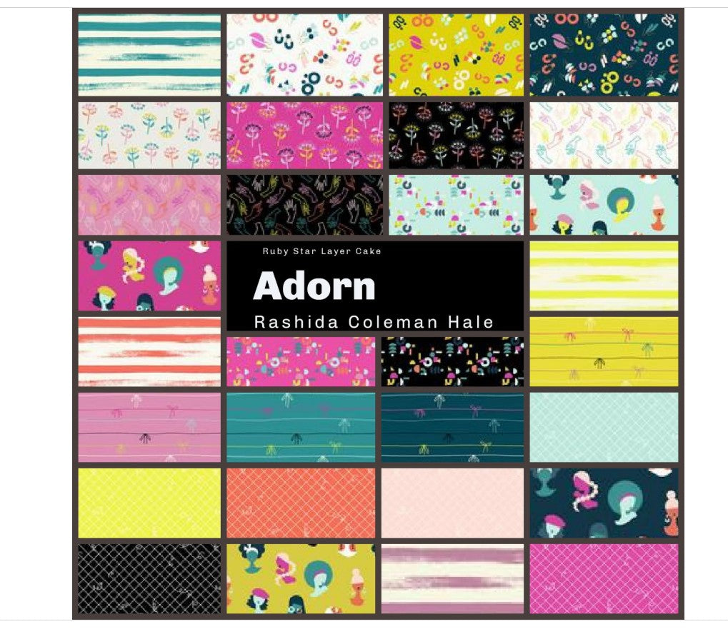 Adorn by Rashida Coleman Hale by Ruby Star Society pre cut Layer Cake 10 " squares quilt fabric RS1018LC