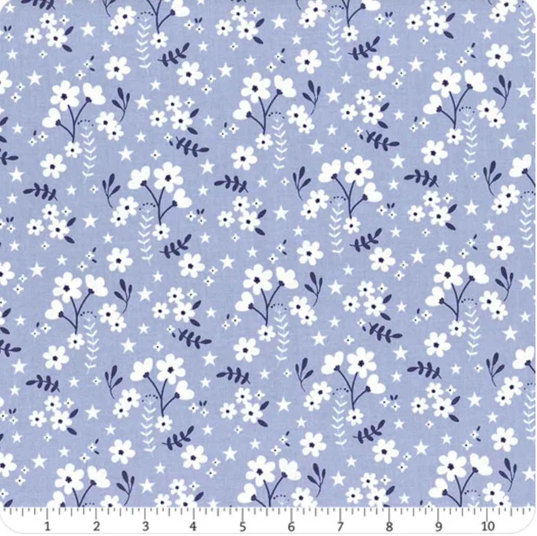 Riley Blake Freedom Garden Sky Ditsy Floral backing for How They Shine quilt, 5 yards
