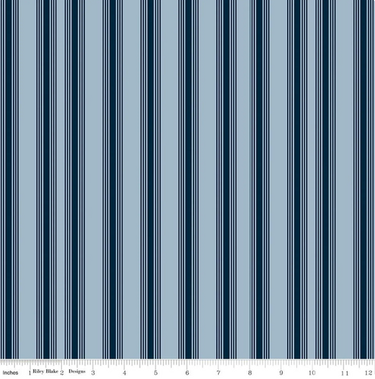 Riley Blake Freedom Garden Stripes Sky backing for How They Shine quilt, 5 yards