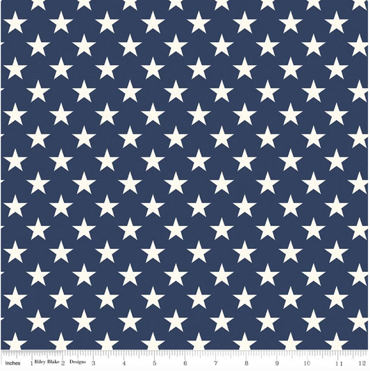 Riley Blake Freedom Garden Blue Stars backing for How They Shine quilt, 5 yards