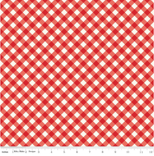 Riley Blake Freedom Garden Red Gingham backing for How They Shine quilt, 5 yards