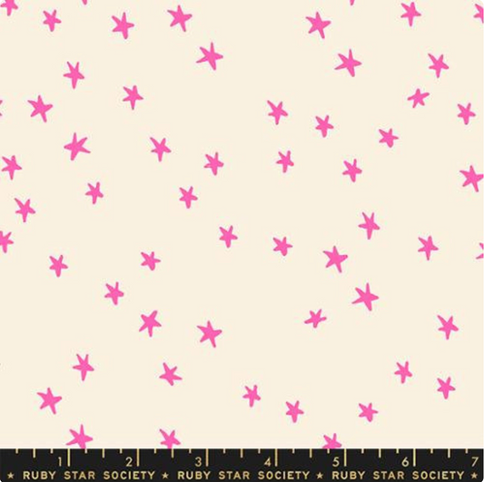 Neon Pink Starry backing for Star Pop II quilt, 4 yards
