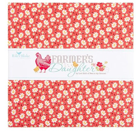 Riley Blake Designs Farmer's Daughter 10 inch Stacker SKU 10-17160-42 Farmer's Daughter 10" precut 10 Inch Stacker by Lori Holt