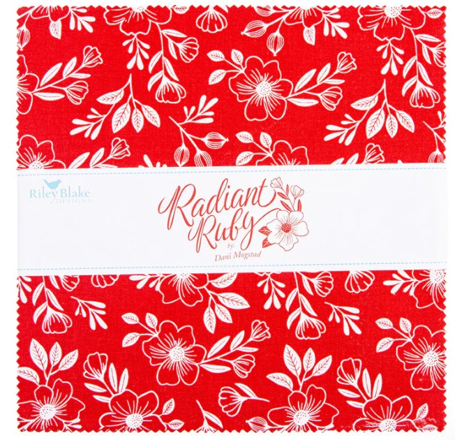 Riley Blake Designs Radiant Ruby 10 inch  Stacker SKU 10-1017260-42 By Dani Magstad Red and white
