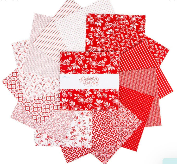 Riley Blake Designs Radiant Ruby 10 inch  Stacker SKU 10-1017260-42 By Dani Magstad Red and white