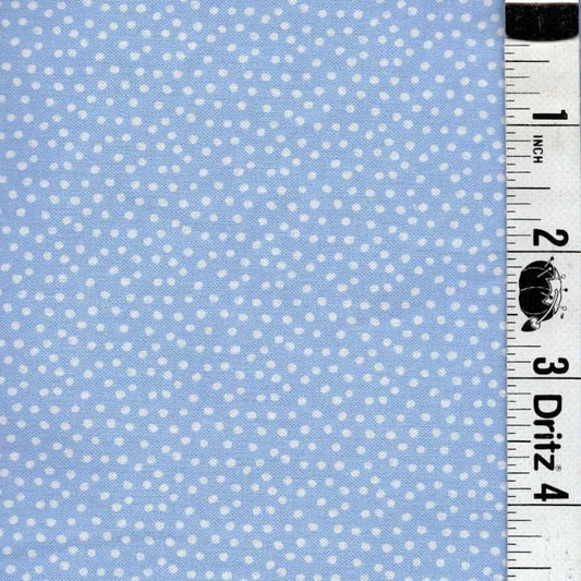 END OF BOLT 753 Light Blue white dot Fabric background 100% cotton quilting fabric